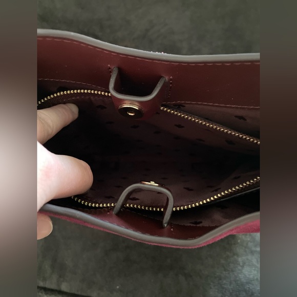 BNWT | Kate Spade “Aster” Shoulder Bag in Deep Cardinal & Stars Canvas Pouch - Picture 6 of 10